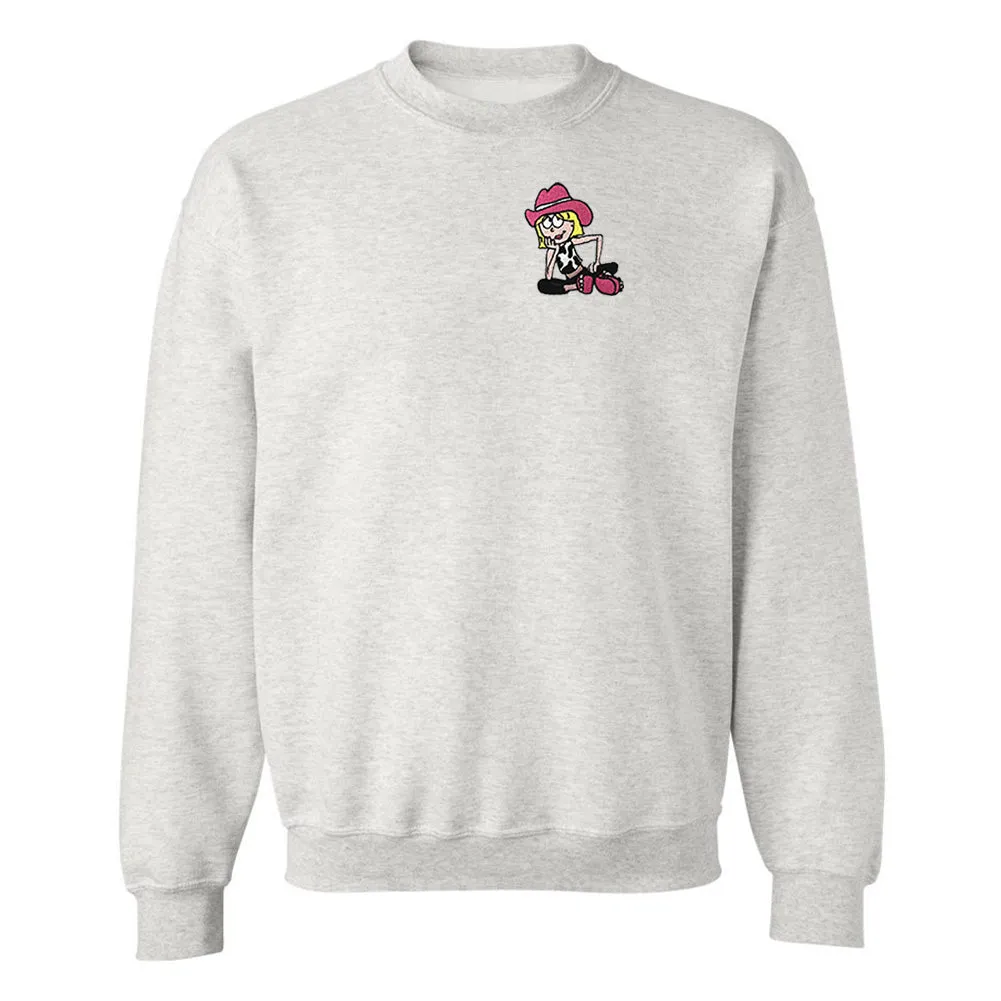 'Cowgirl Lizzie' Embroidered Crewneck Sweatshirt