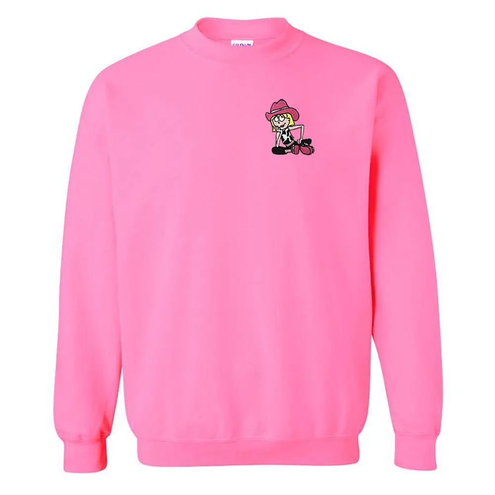 'Cowgirl Lizzie' Embroidered Crewneck Sweatshirt