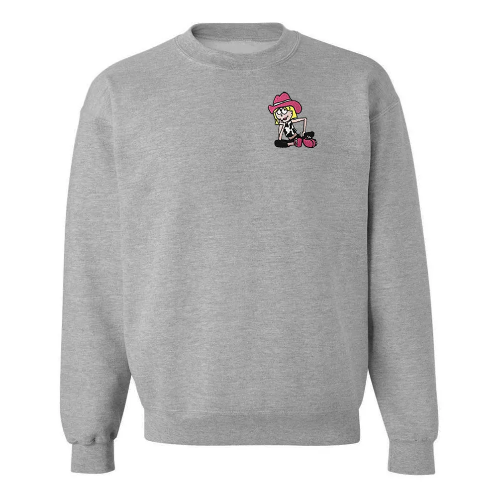 'Cowgirl Lizzie' Embroidered Crewneck Sweatshirt