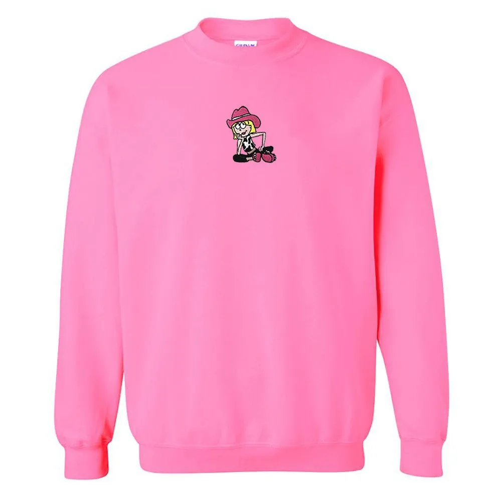 'Cowgirl Lizzie' Embroidered Crewneck Sweatshirt