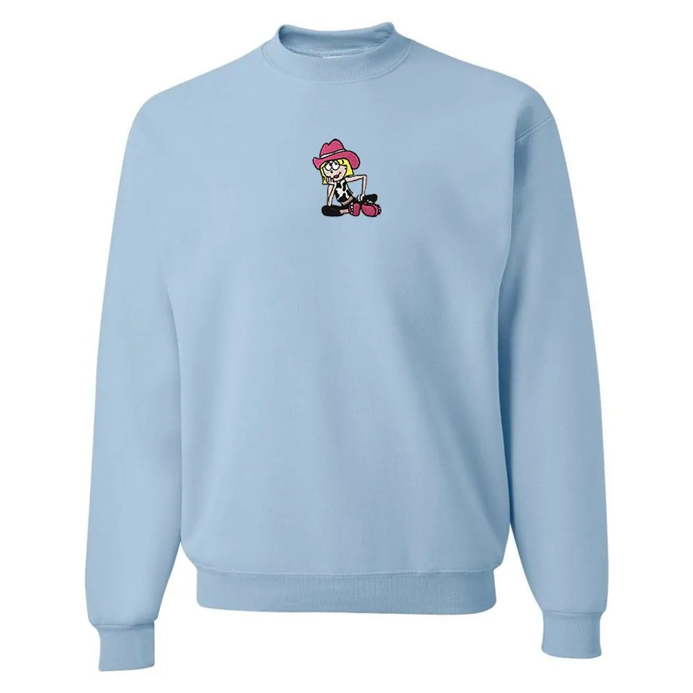 'Cowgirl Lizzie' Embroidered Crewneck Sweatshirt