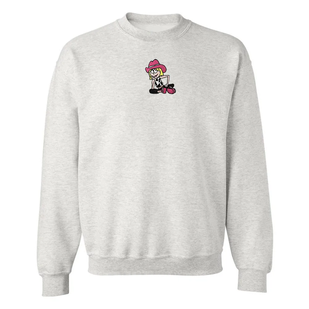 'Cowgirl Lizzie' Embroidered Crewneck Sweatshirt