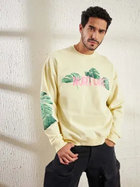 Cream Nurture Graphic Oversized Sweatshirt