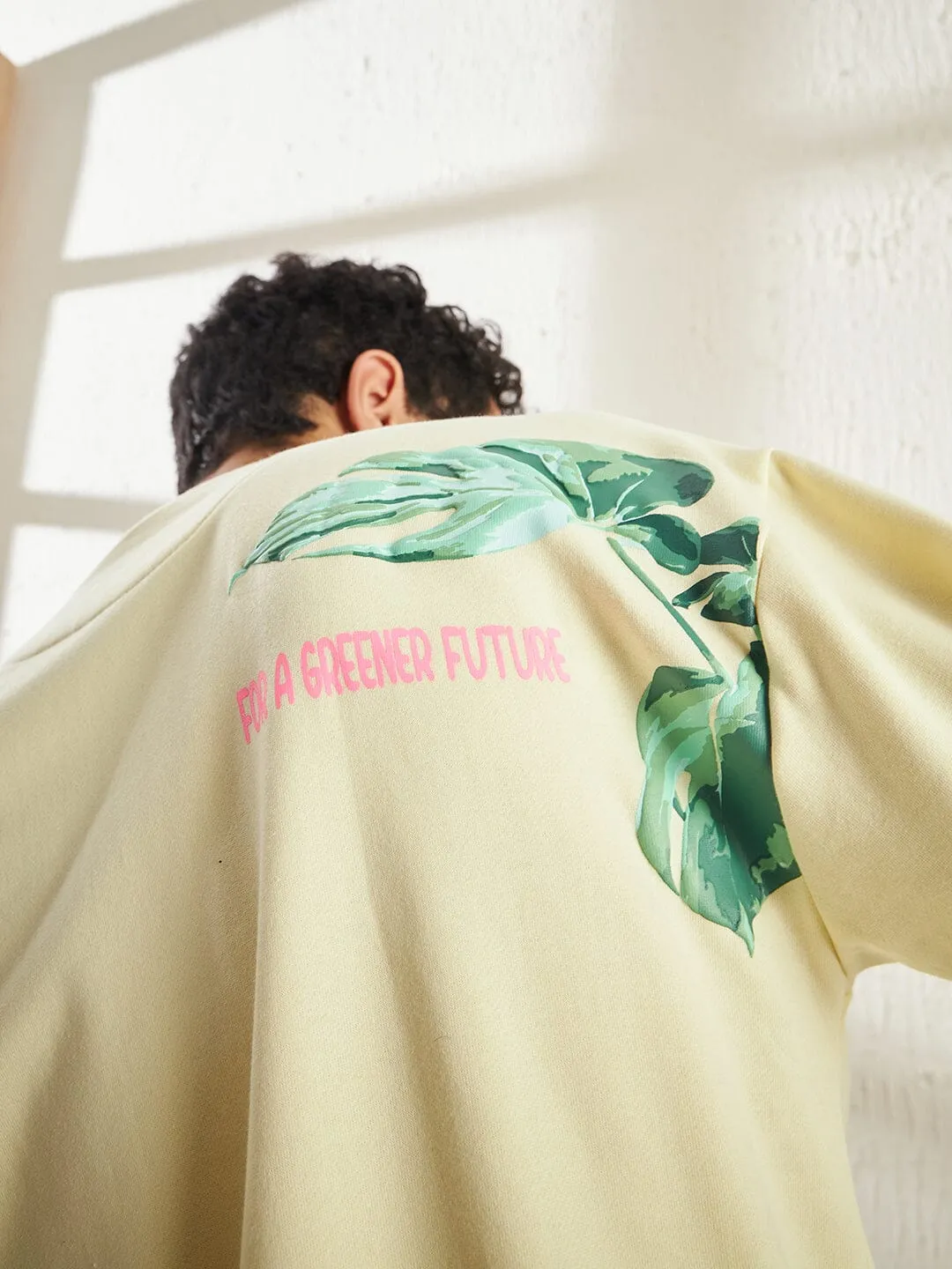 Cream Nurture Graphic Oversized Sweatshirt