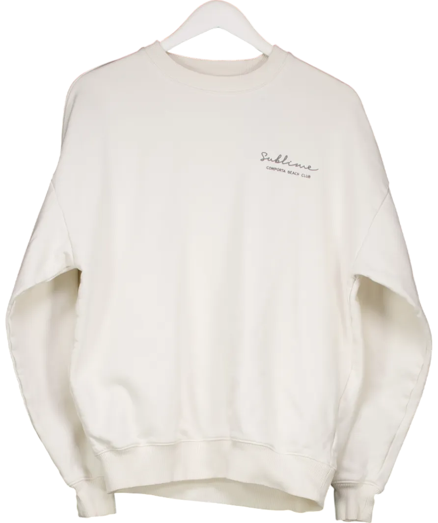 Cream Sublime Comporta Beach Club Embroidered Sweater UK M