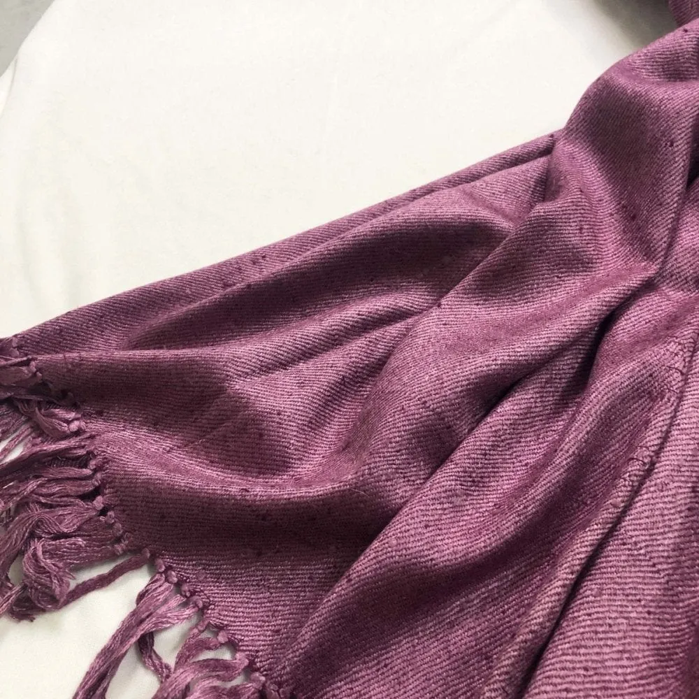 Dark Mauve Silk and Merino Wool Shawl