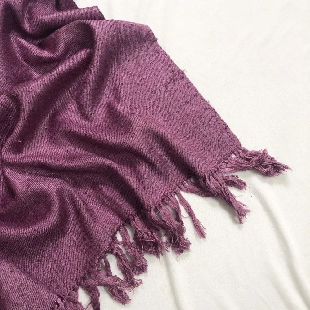 Dark Mauve Silk and Merino Wool Shawl