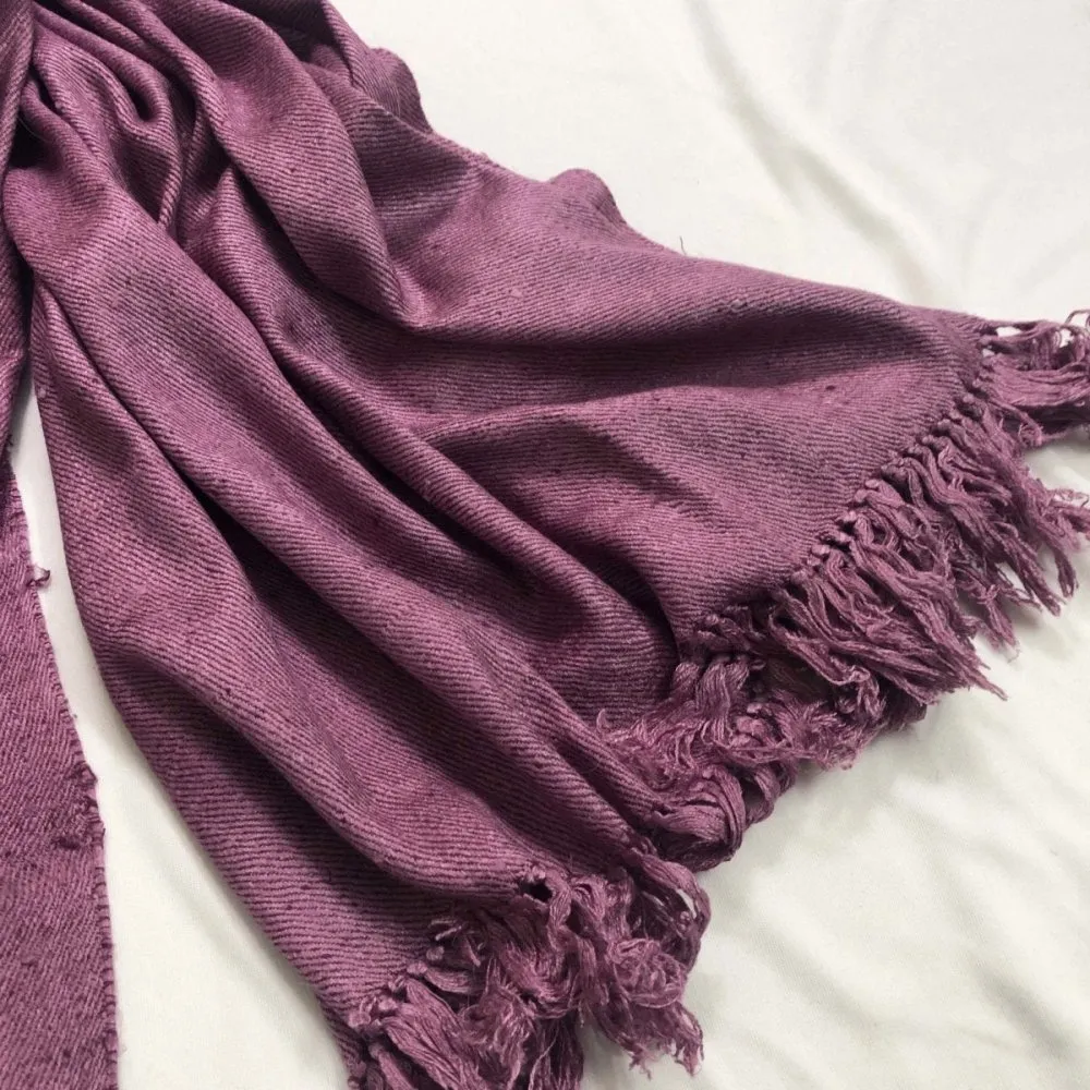 Dark Mauve Silk and Merino Wool Shawl