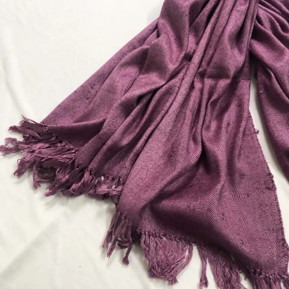 Dark Mauve Silk and Merino Wool Shawl
