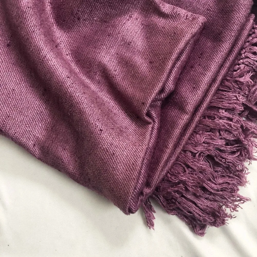 Dark Mauve Silk and Merino Wool Shawl