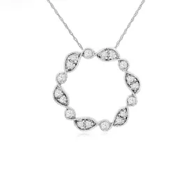 Diamond Tapered Design Open Circle Pendant