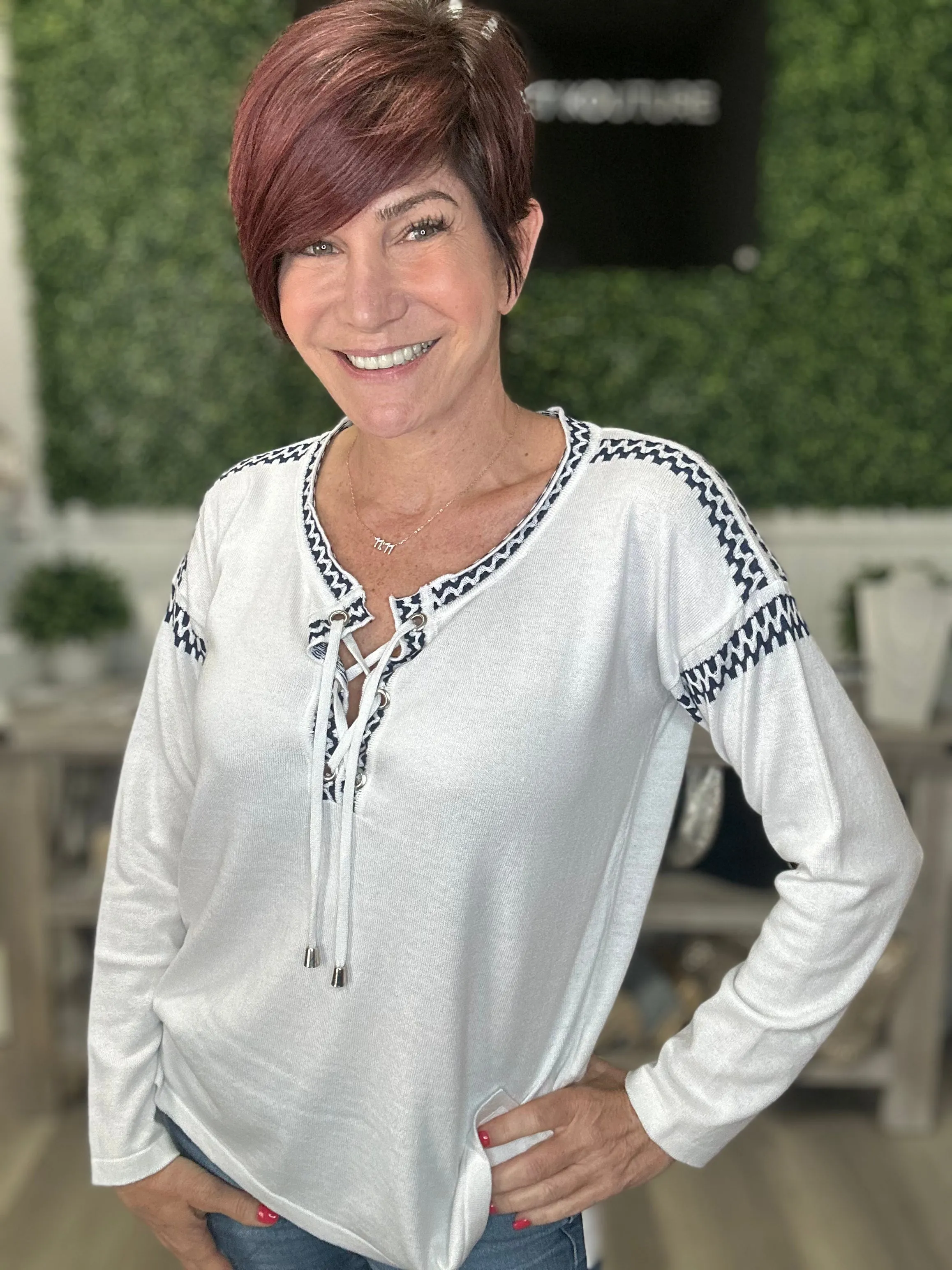 Drawstring Tunic Sweater