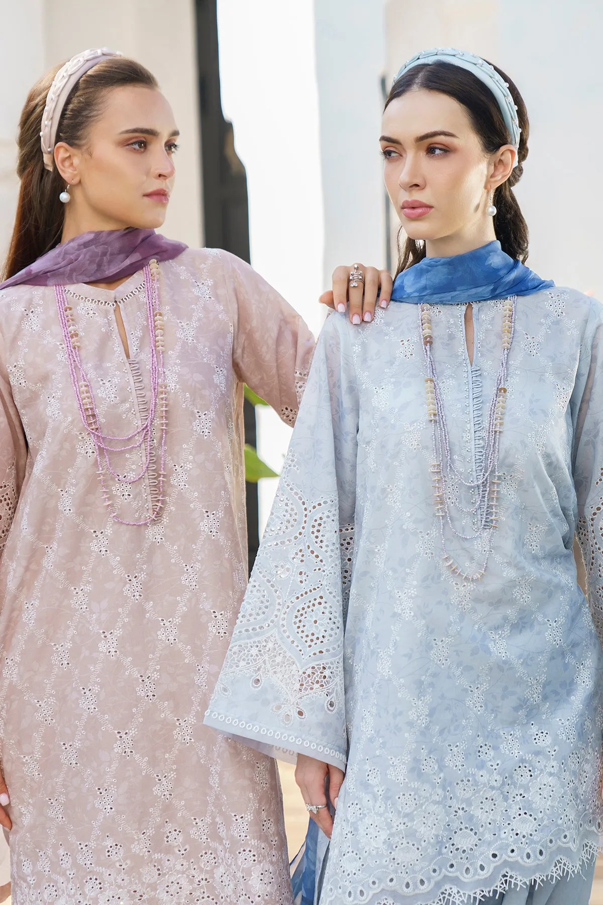 EMBROIDERED PRINTED LAWN UF-582