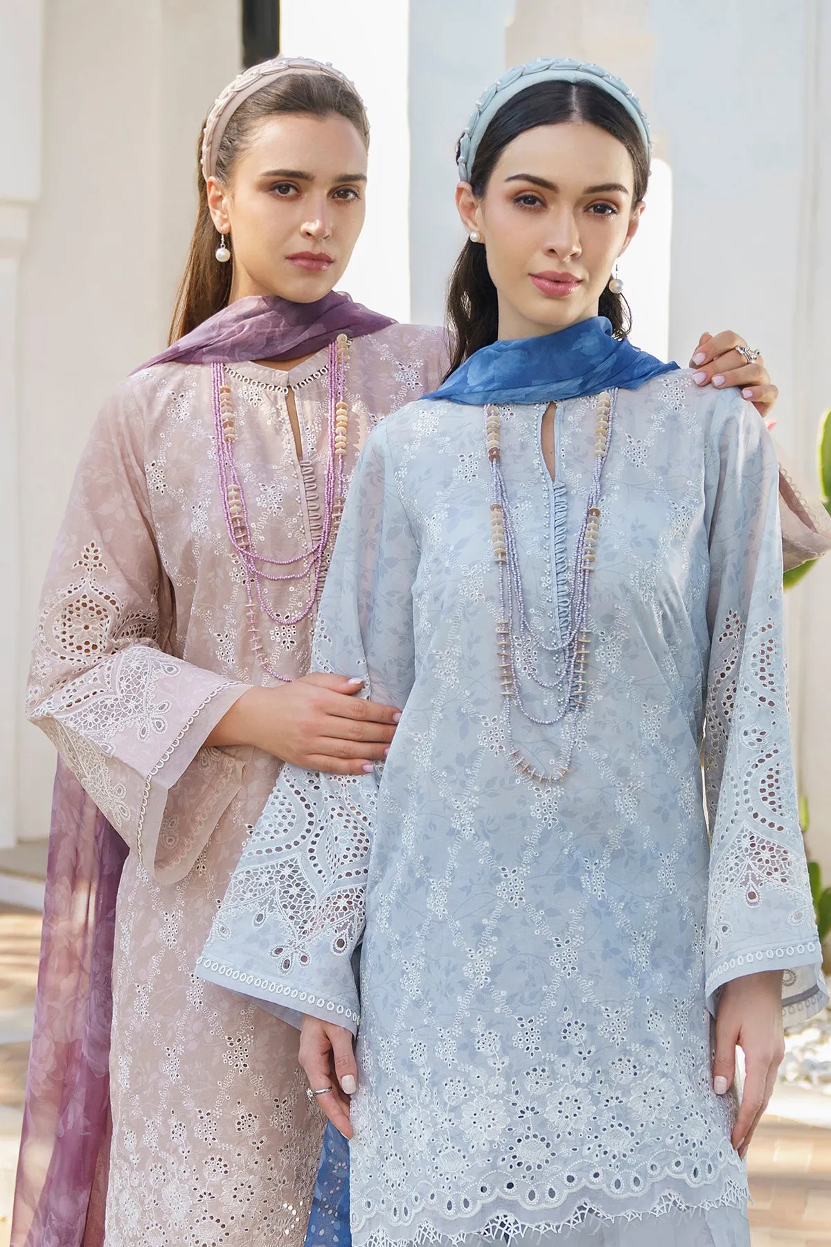 EMBROIDERED PRINTED LAWN UF-582