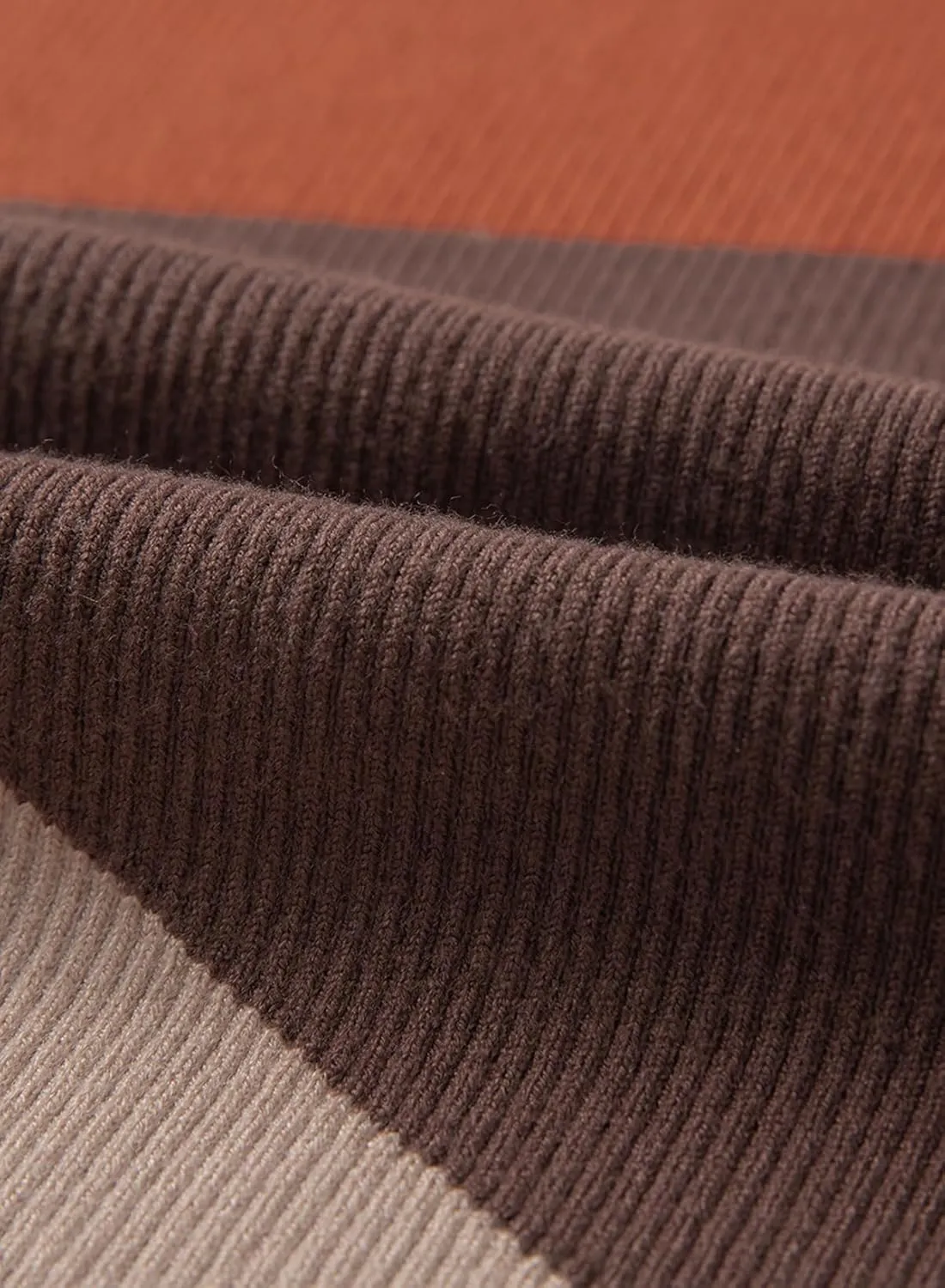 EVALESS Color Block Sweaters for Women Trendy Turtleneck Long Sleeve Fall Sweaters 2024 Ribbed Knit Slim Fit Sweater Tops