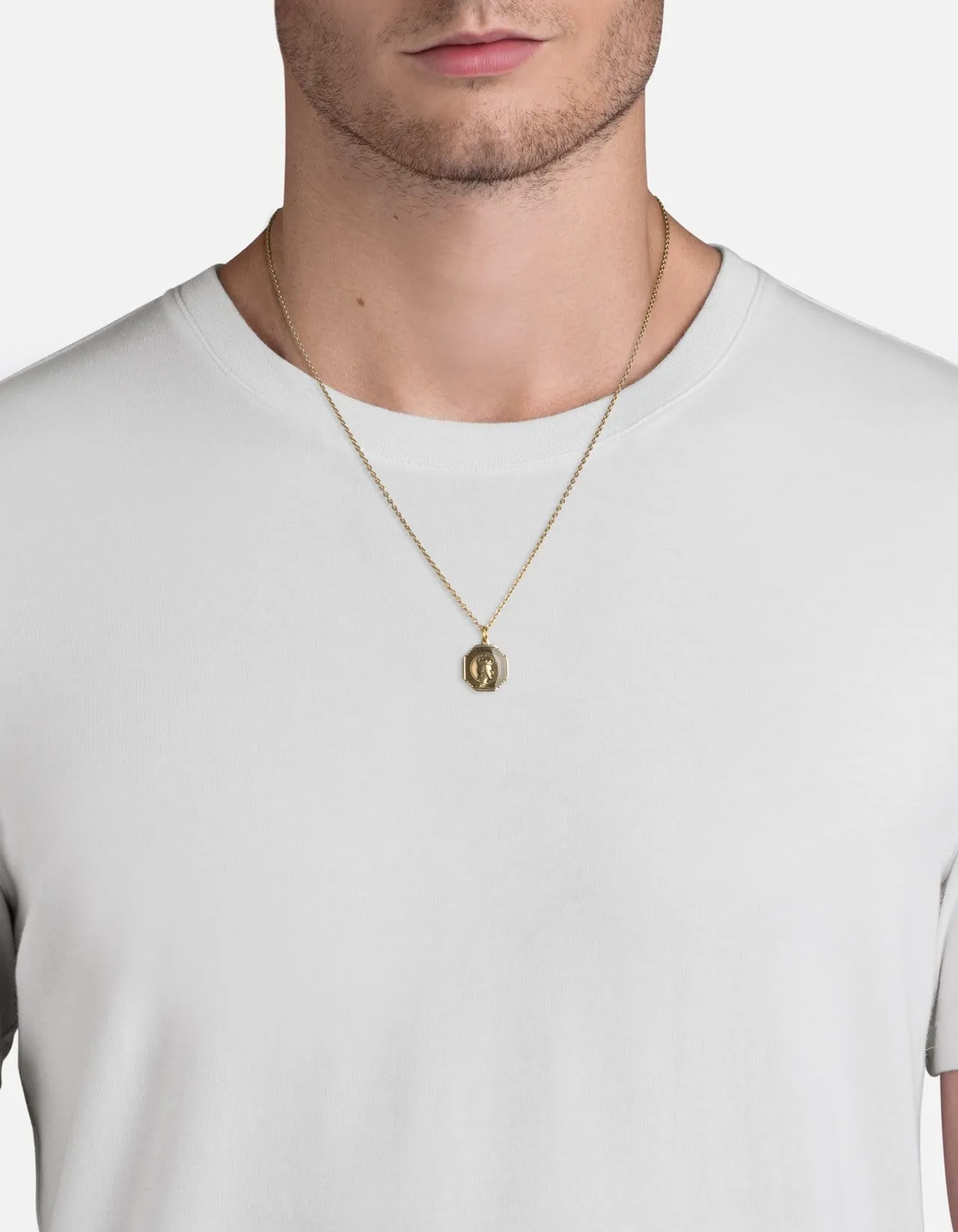 Faceless King Necklace, Gold/Gray