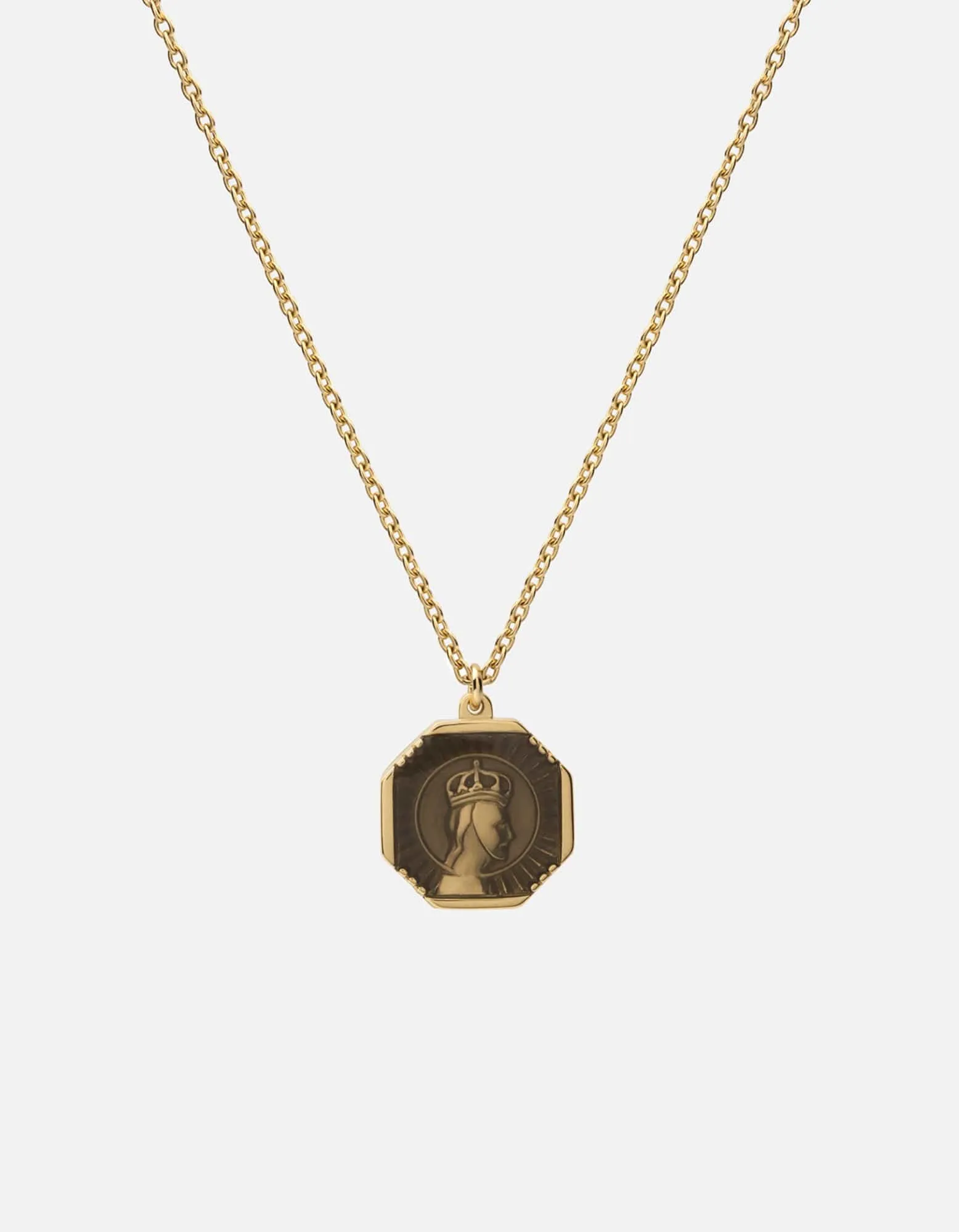 Faceless King Necklace, Gold/Gray
