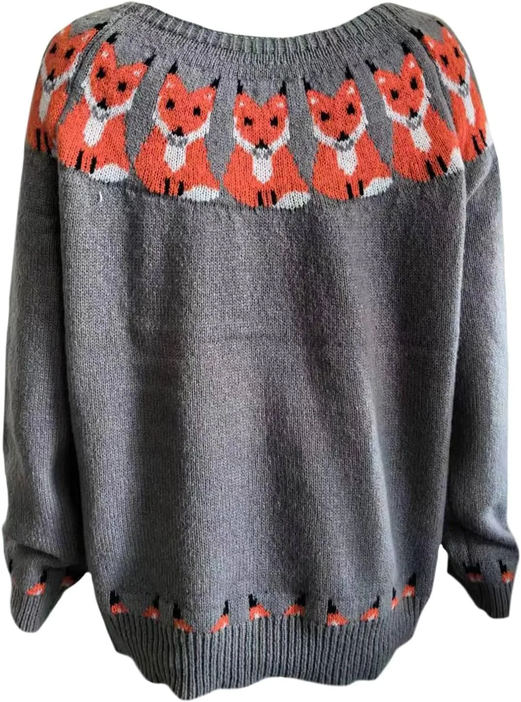 Fair Isle Sweater for Women Long Sleeve Pullover Sweaters Womens Casual Loose Fair Isle Knit Sweater Tops