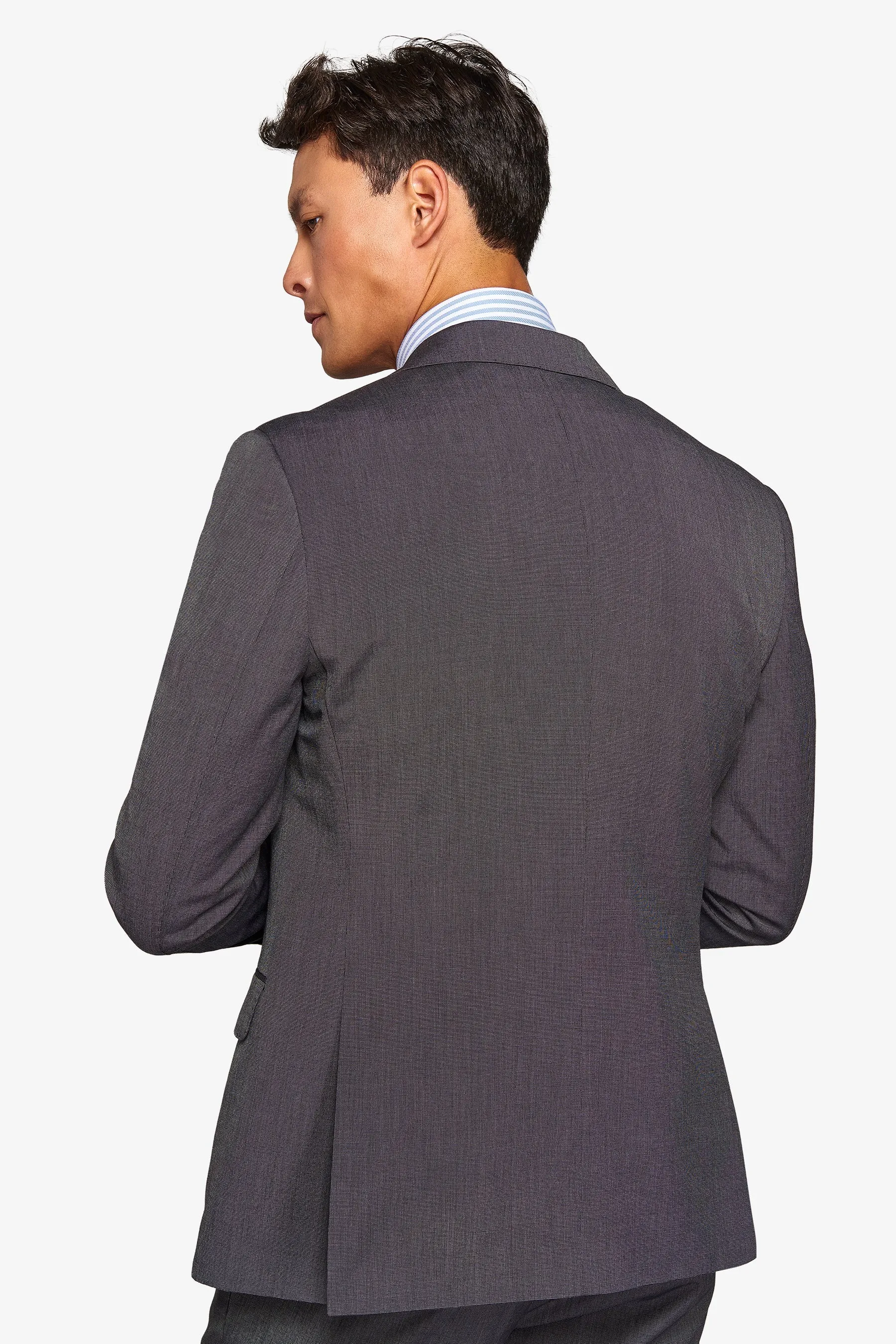 Giacca da abito trama punto a spillo antracite slim