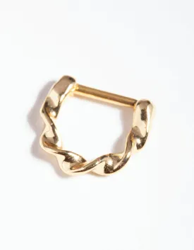 Gold Surgical Steel Twist Septum Ring