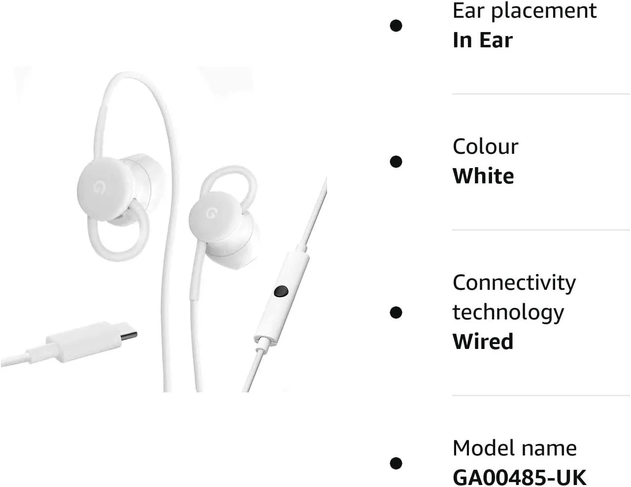 Google Pixel USB C Earbuds White - GA00485-UK