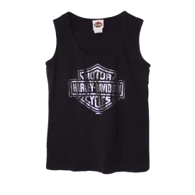 Harley Davidson 2009 Women Printed Big Logo Top Black (M)