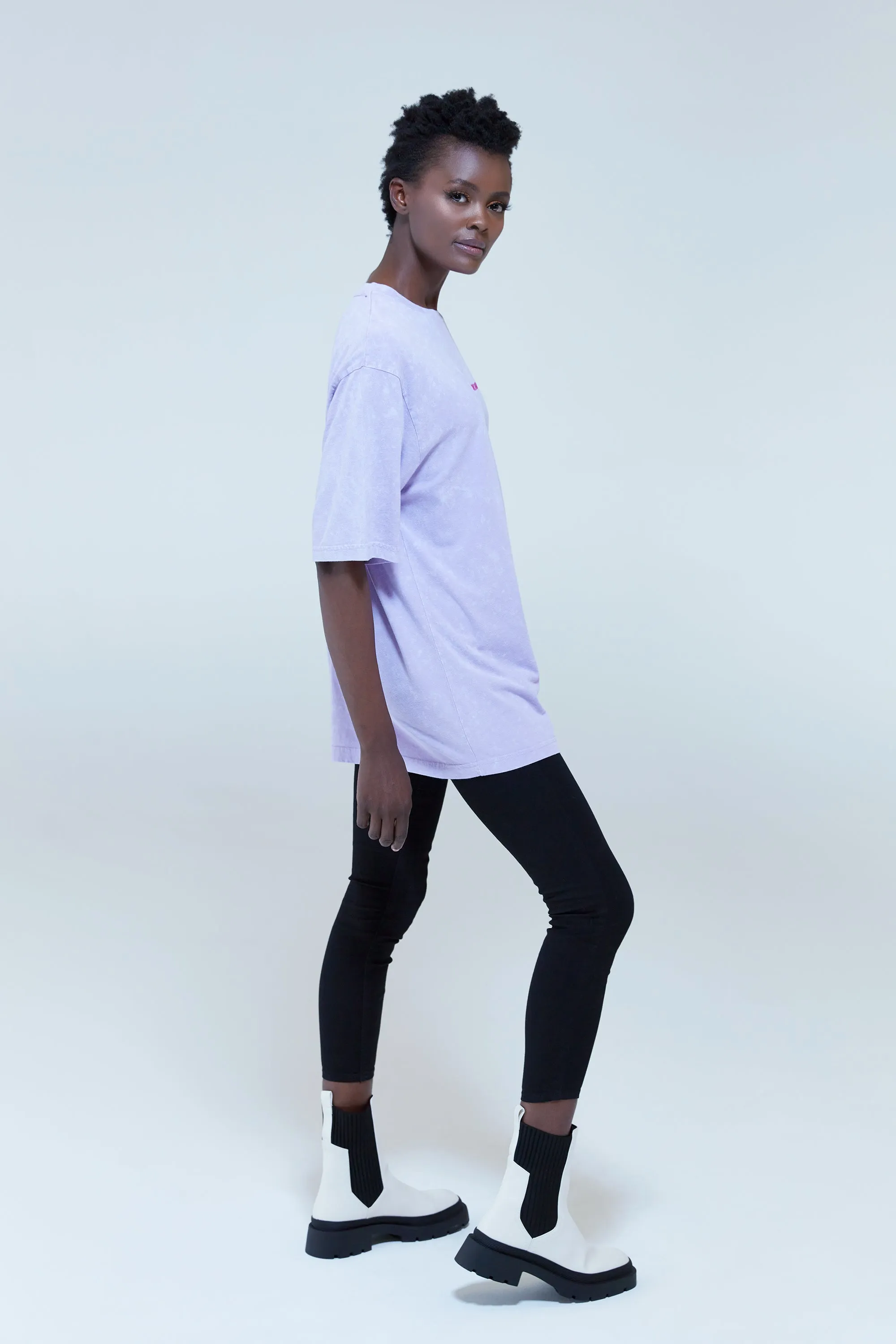 House Of Holland Acid Wash Oversized T-Shirt In Lilac