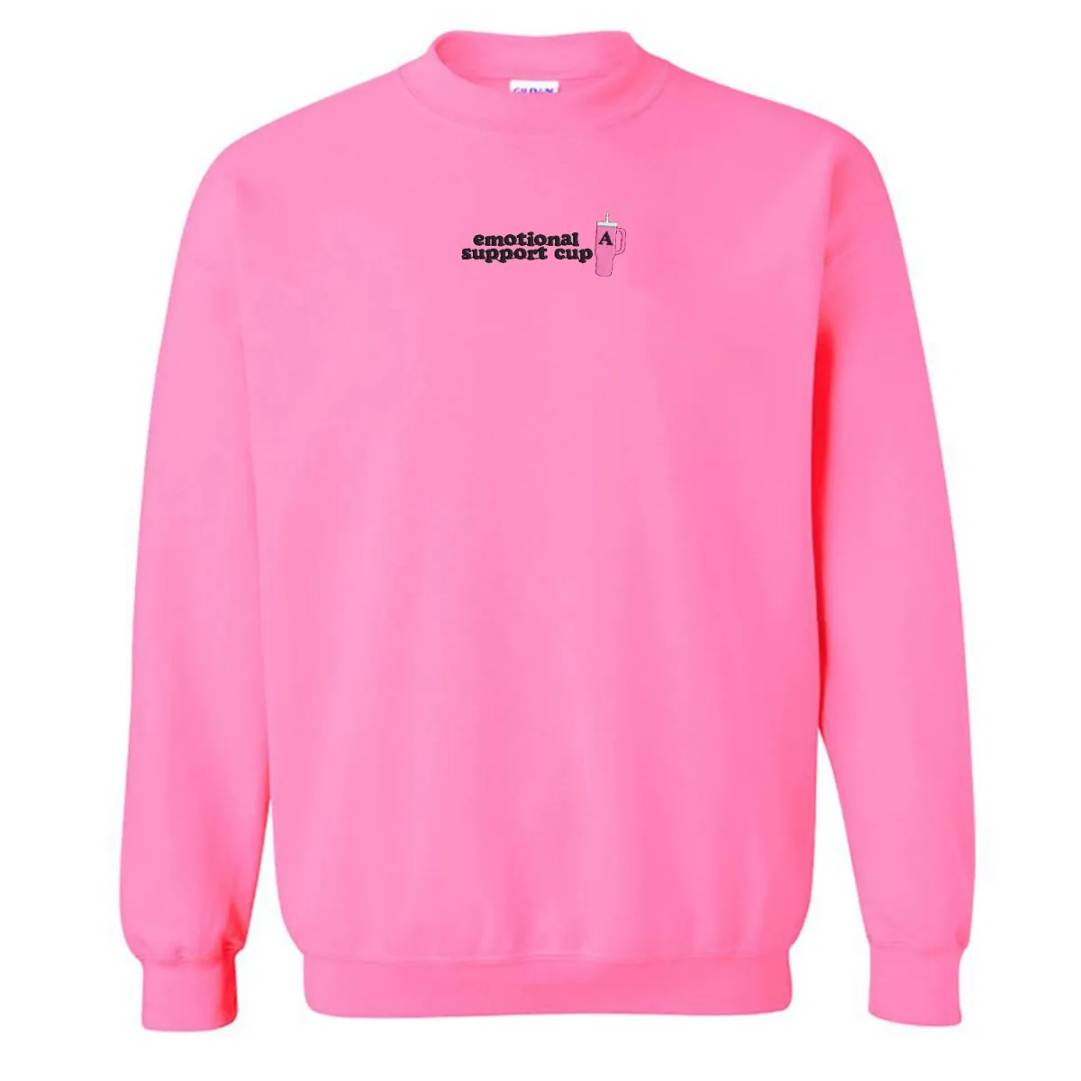 Initial 'Emotional Support Cup' Crewneck Sweatshirt