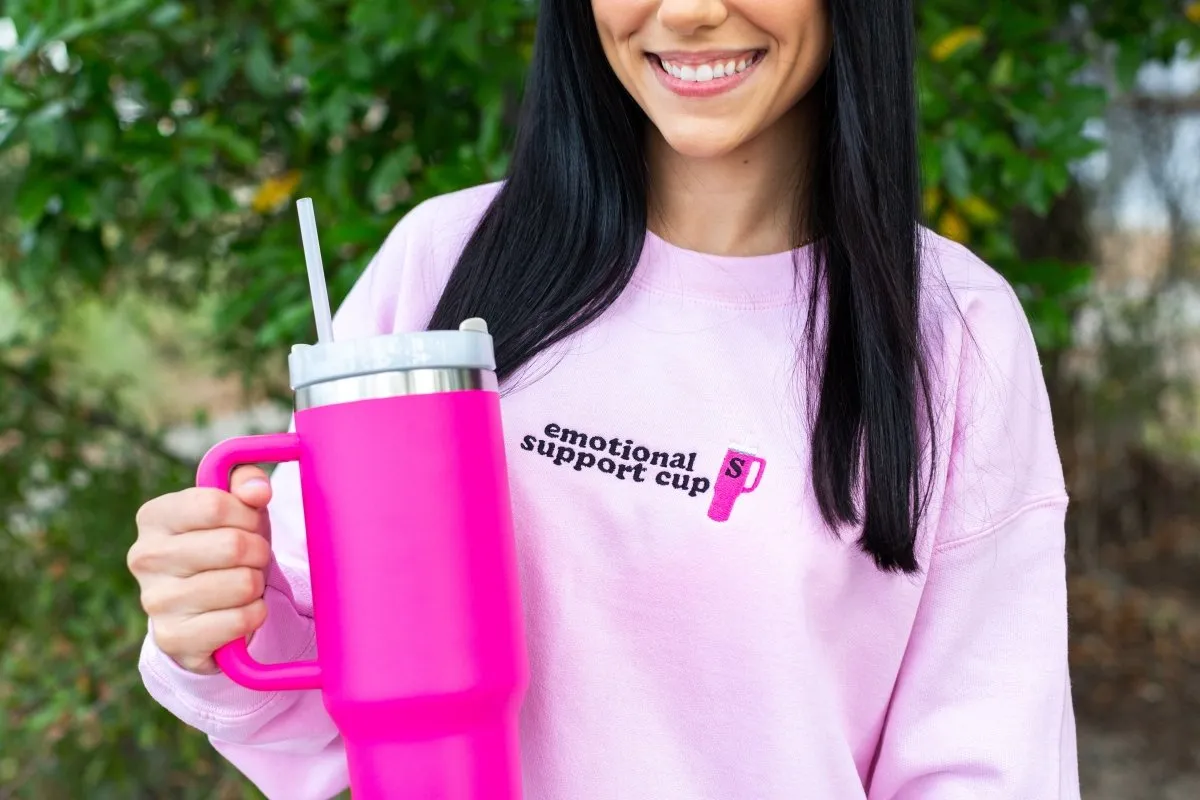 Initial 'Emotional Support Cup' Crewneck Sweatshirt