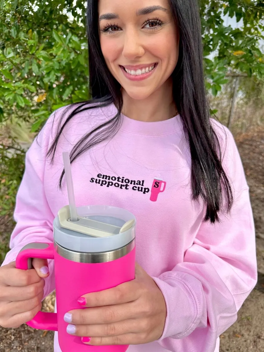 Initial 'Emotional Support Cup' Crewneck Sweatshirt