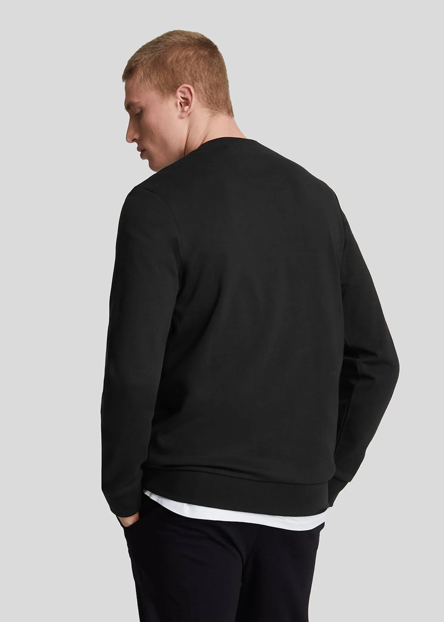 Interlock crew neck sweatshirt - jet black
