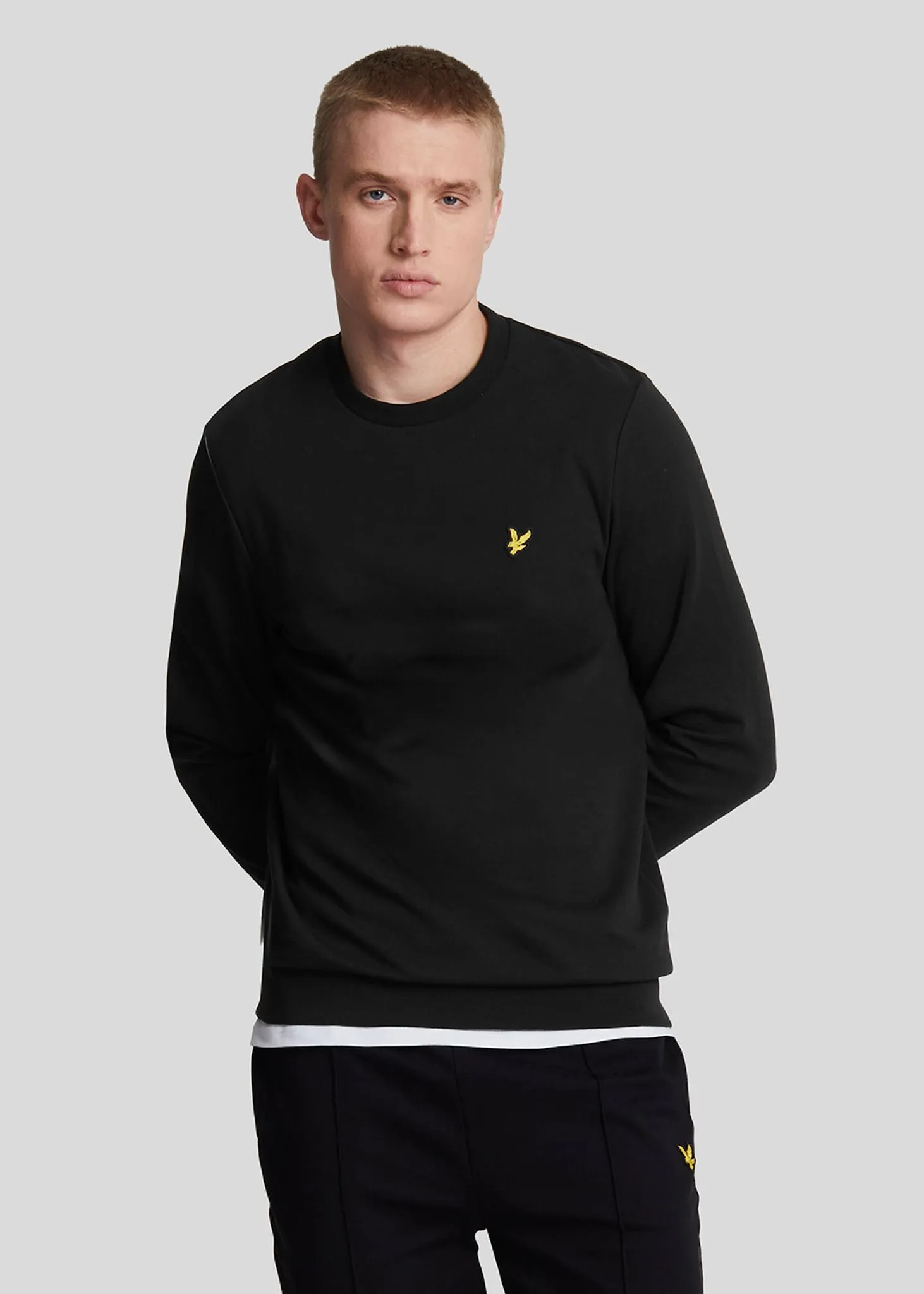 Interlock crew neck sweatshirt - jet black