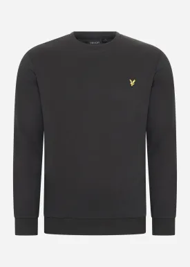 Interlock crew neck sweatshirt - jet black