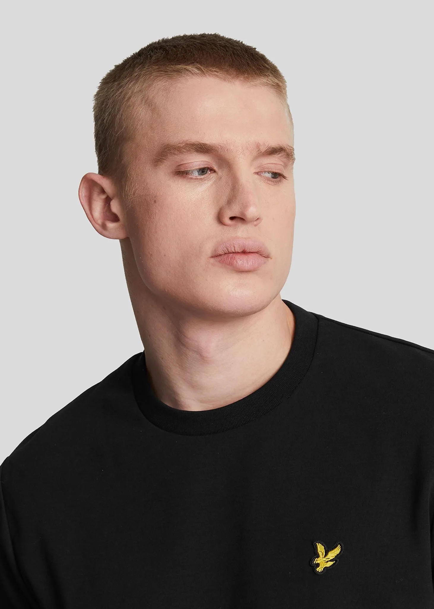 Interlock crew neck sweatshirt - jet black