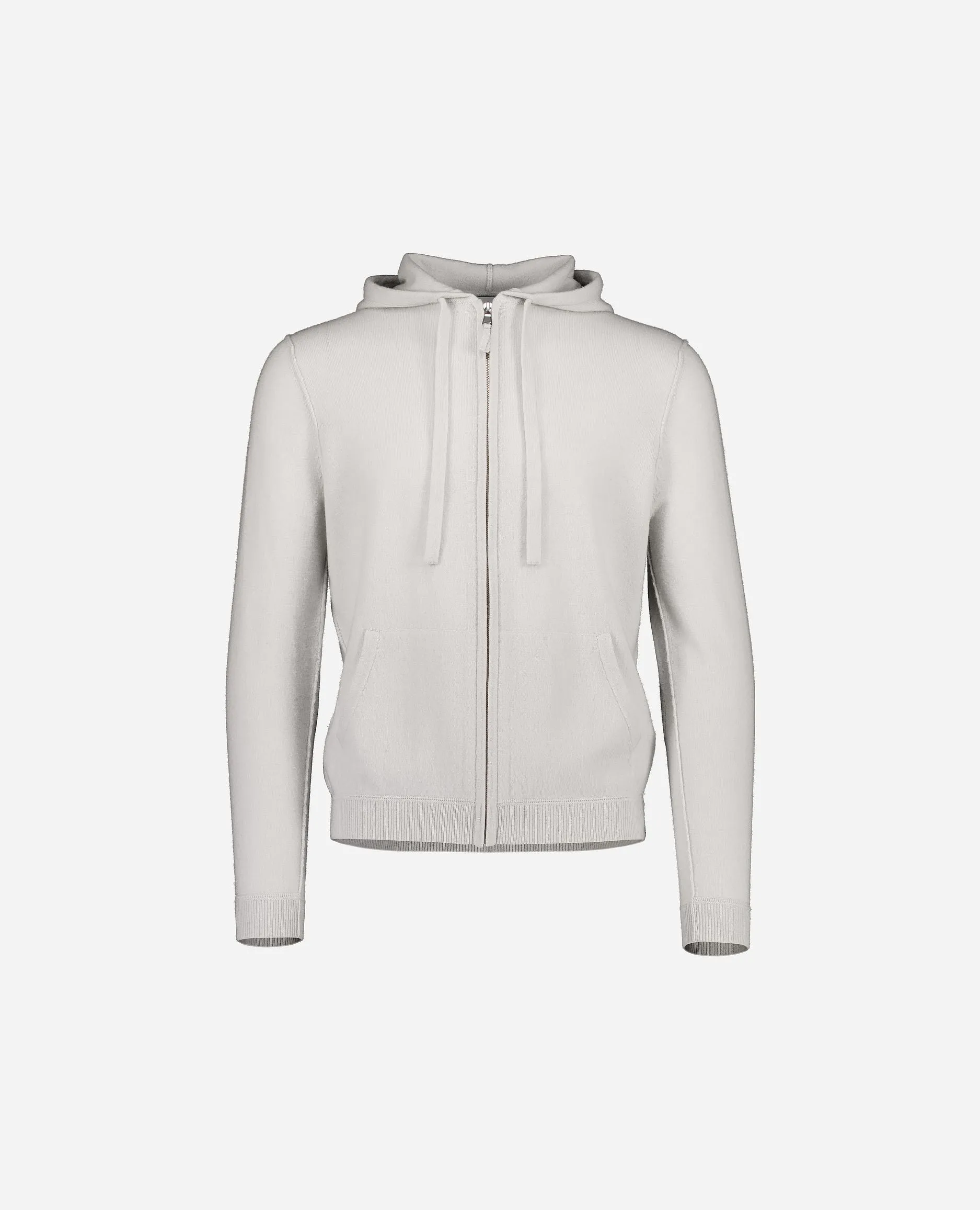 Kapuzen Strickjacke aus Cashmere-Mischung in Grau