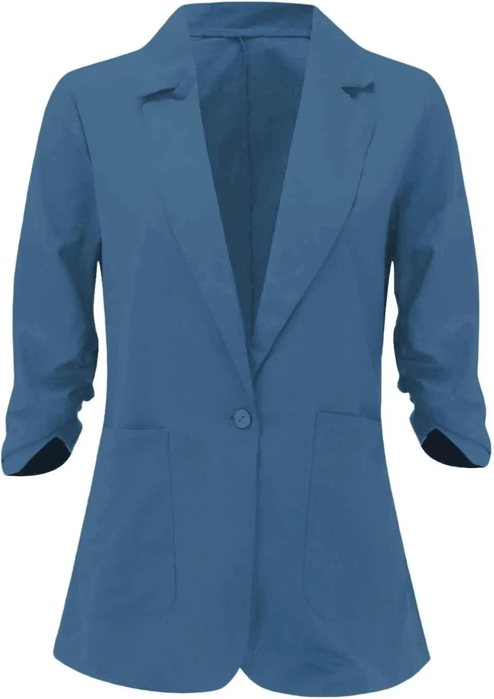 Linen Blazer Women Fall Fashion 3/4 Sleeve Open Front Business Casual Blazers Lightweight Work Office Suit Jackets