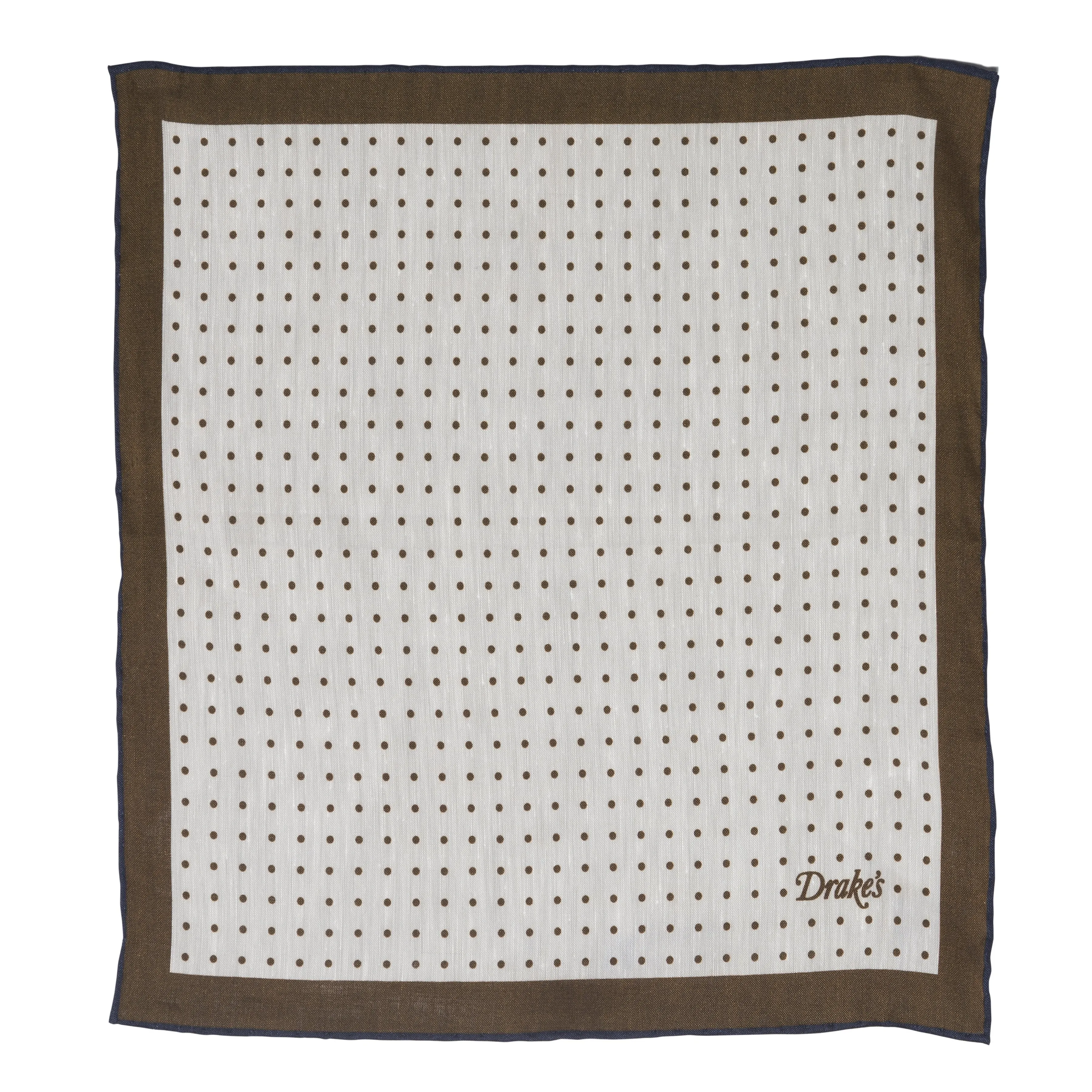 Linen/Cashmere Dot Print Pocket Square
