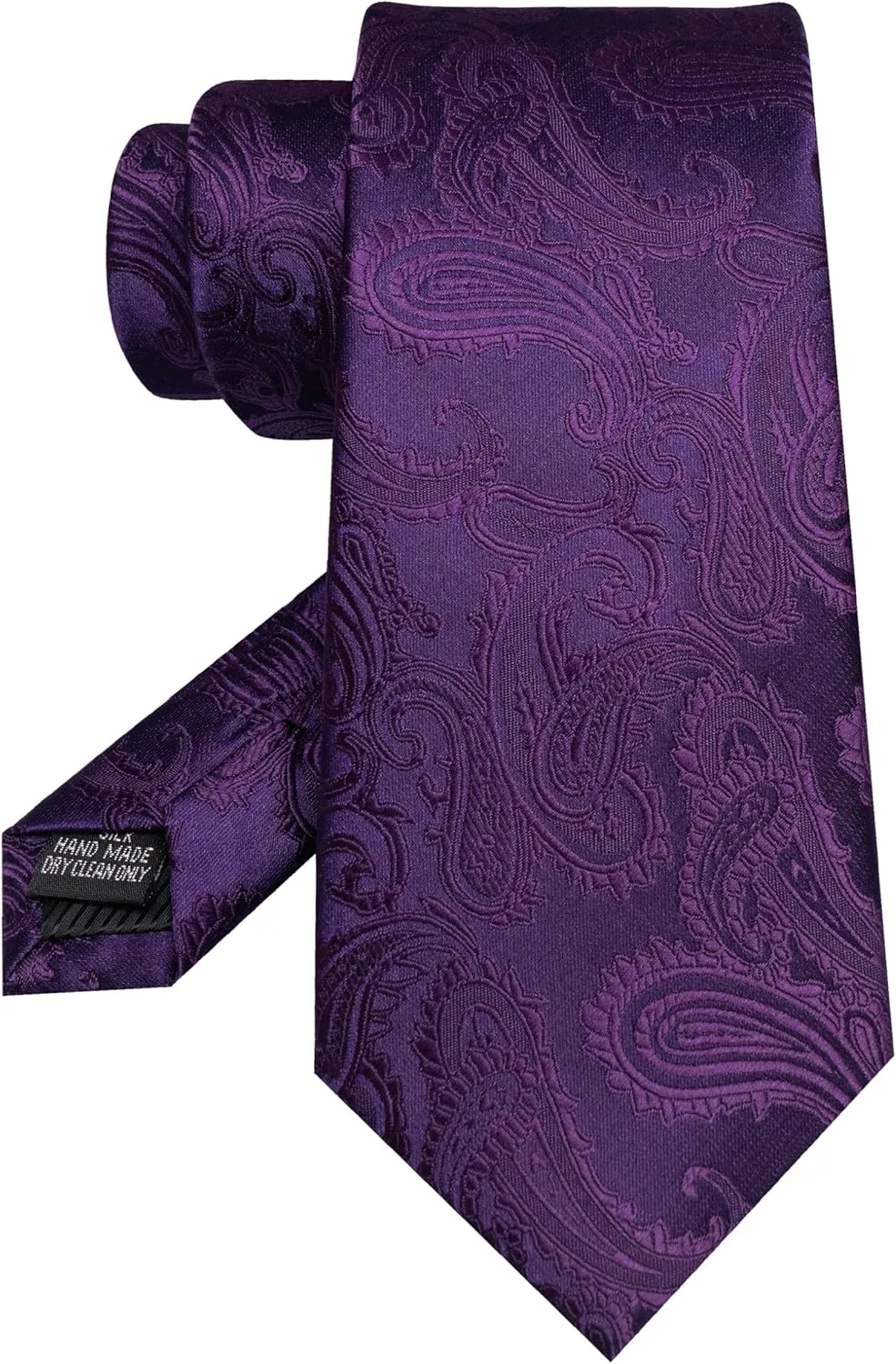 Mens Paisley Tie and Pocket Square,Lapel Pin,Cufflinks,Tie Clip Sets with Gift Box 5PCS