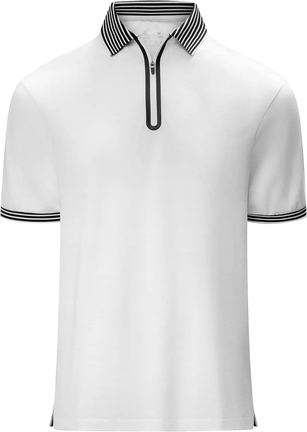 Men's Zipper Polo Shirt Short Sleeve Moisture Wicking Casual Golf Polo Shirt Quarter Zip Tops