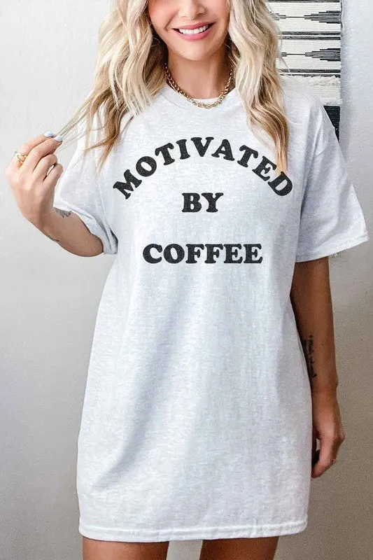 Motivated by Coffee Oversized Graphic Tee