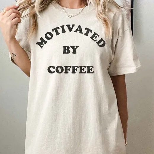 Motivated by Coffee Oversized Graphic Tee