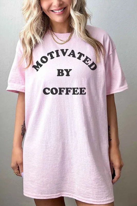 Motivated by Coffee Oversized Graphic Tee