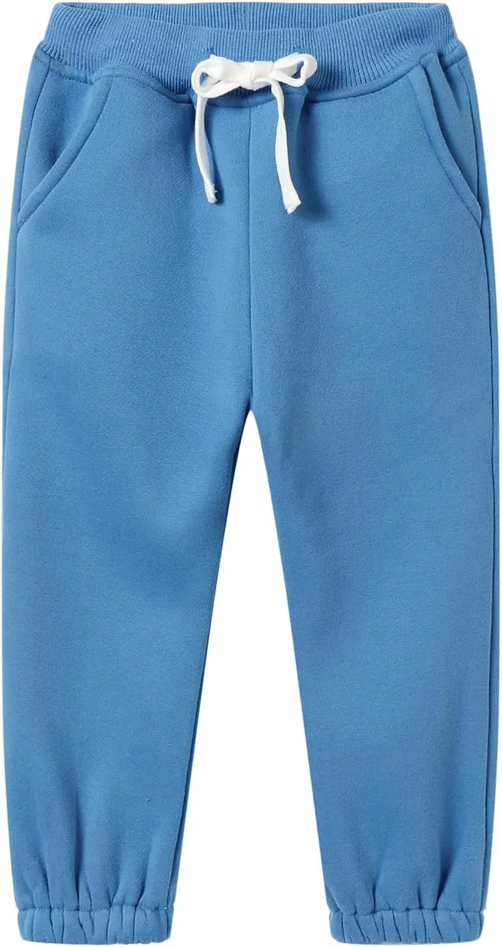 Mud Kingdom Girls Boys Drawstring Sweatpants Solid Colors Elastic Waist Slant Pockets 2-10 Years