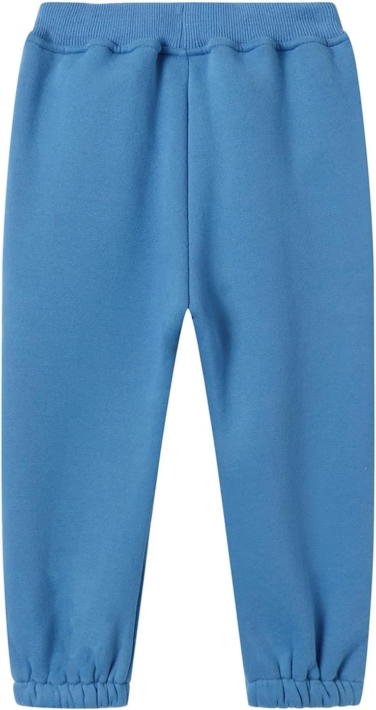 Mud Kingdom Girls Boys Drawstring Sweatpants Solid Colors Elastic Waist Slant Pockets 2-10 Years