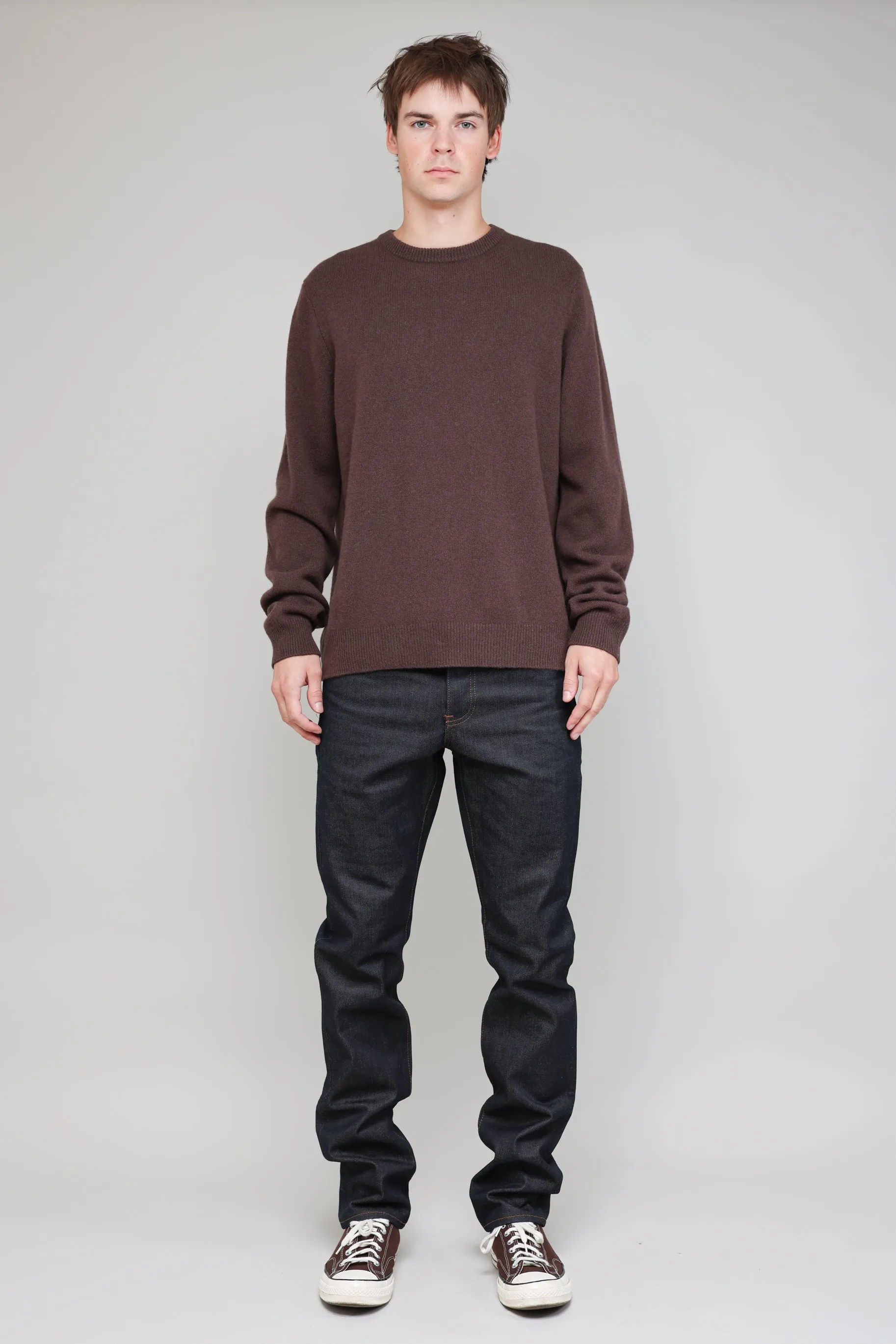 NS3018-19 New Wool Crew Neck in Brown