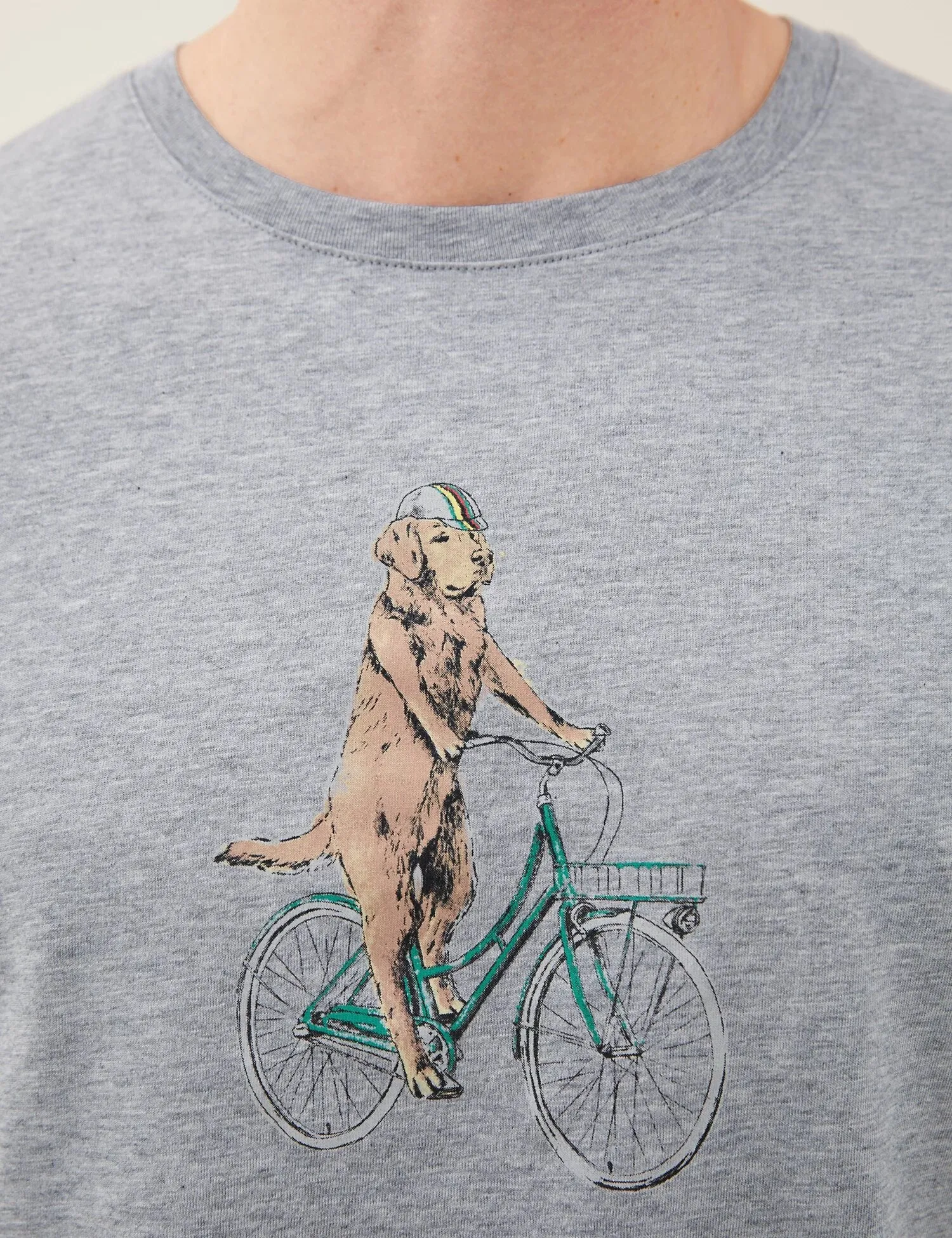 Pure Cotton Dog On Bike Graphic T-Shirt