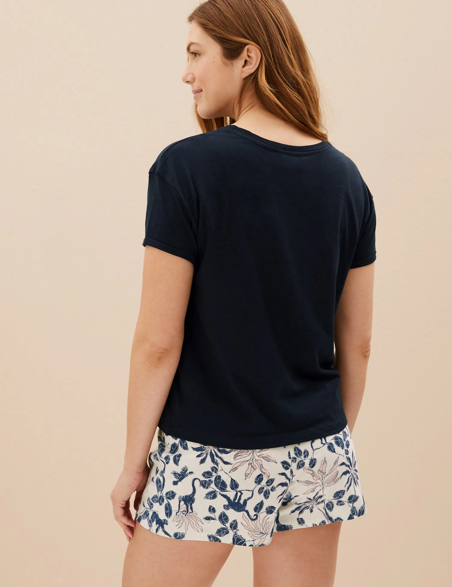 Pure Cotton Floral Shortie Pyjama Set