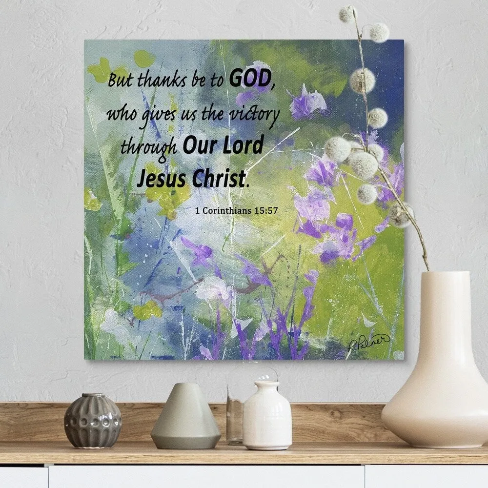 "1 Corinthians 1557 Floral" Canvas Wall Art
