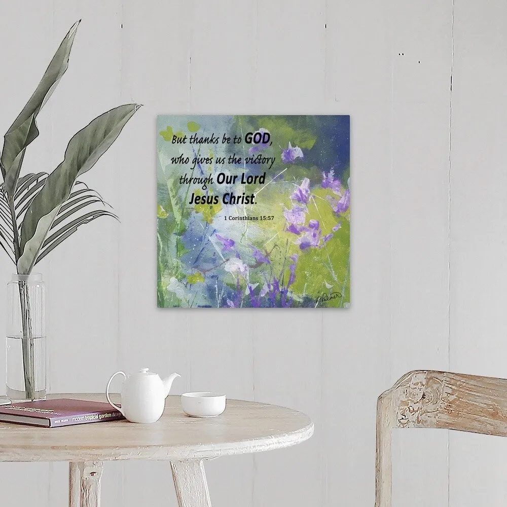 "1 Corinthians 1557 Floral" Canvas Wall Art