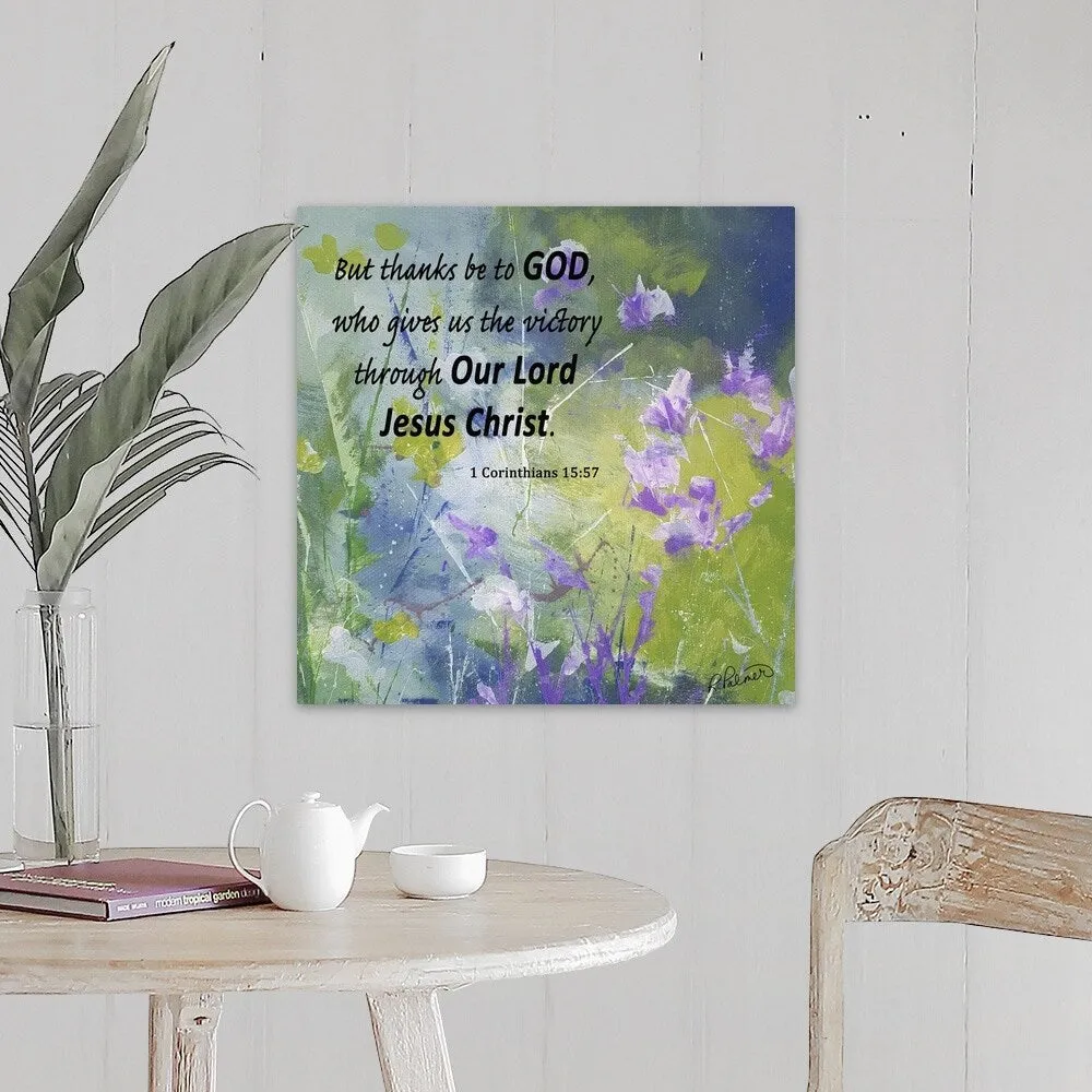 "1 Corinthians 1557 Floral" Canvas Wall Art